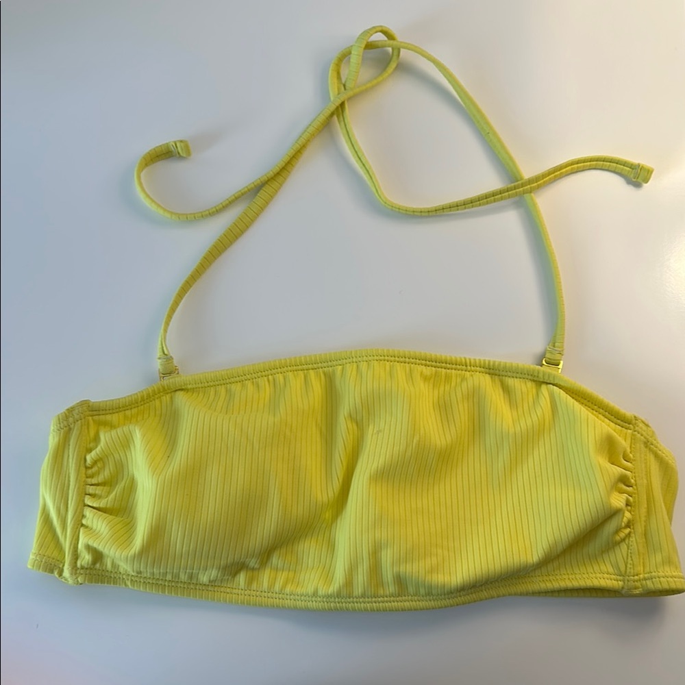 Xhilaration Yellow Bikini Bandeau Top with Halter Straps